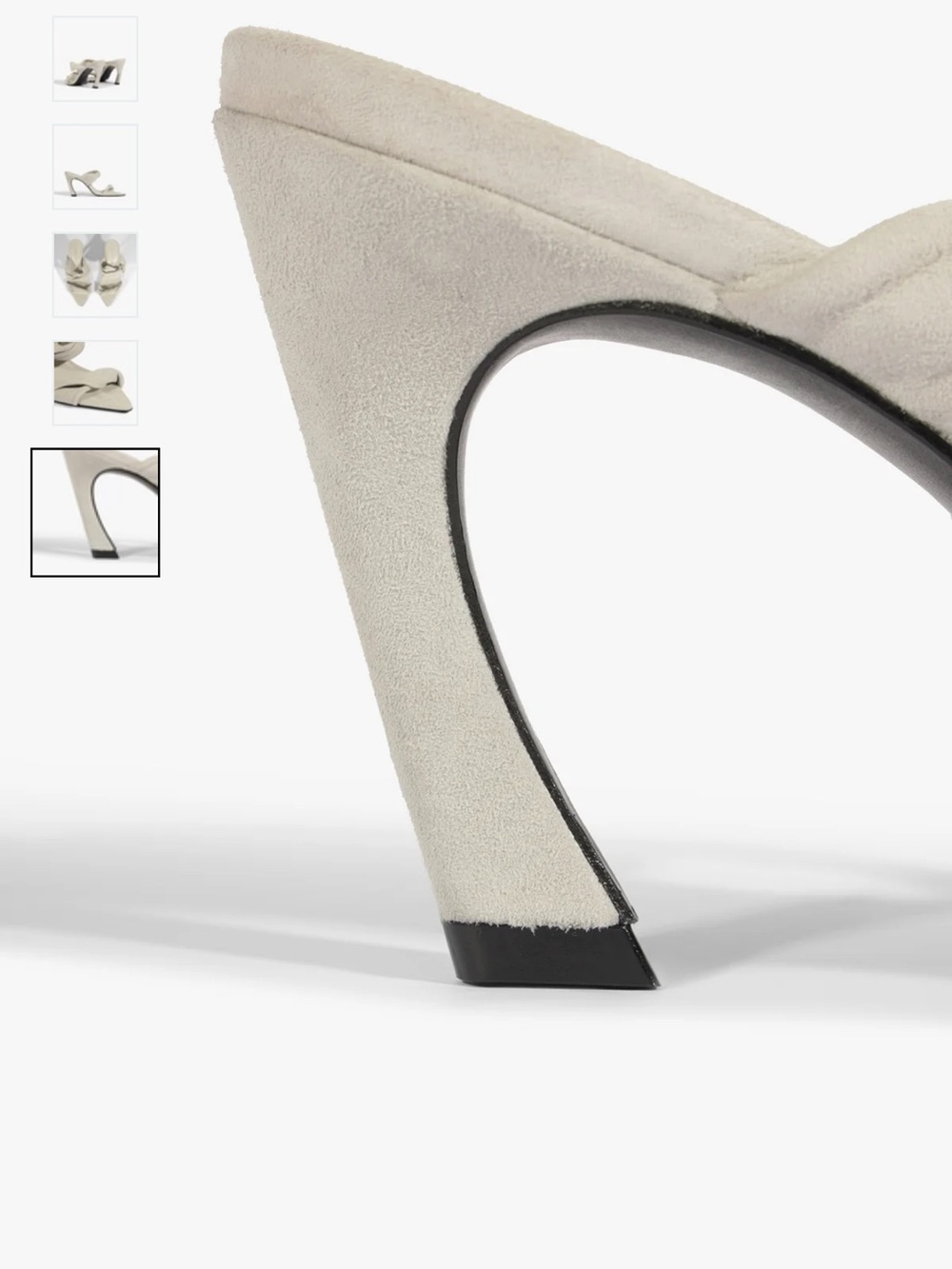 SCHUTZ Light Gray Suede Pointed Toe Knot Mules - Picture 13 of 16